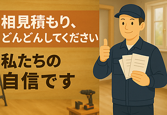 相見積もり、どんどんしてください！私たちの自信ですのイメージ