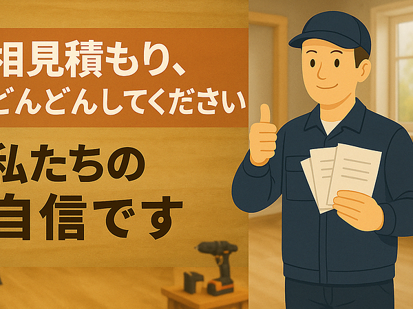 相見積もり、どんどんしてください！私たちの自信ですの画像